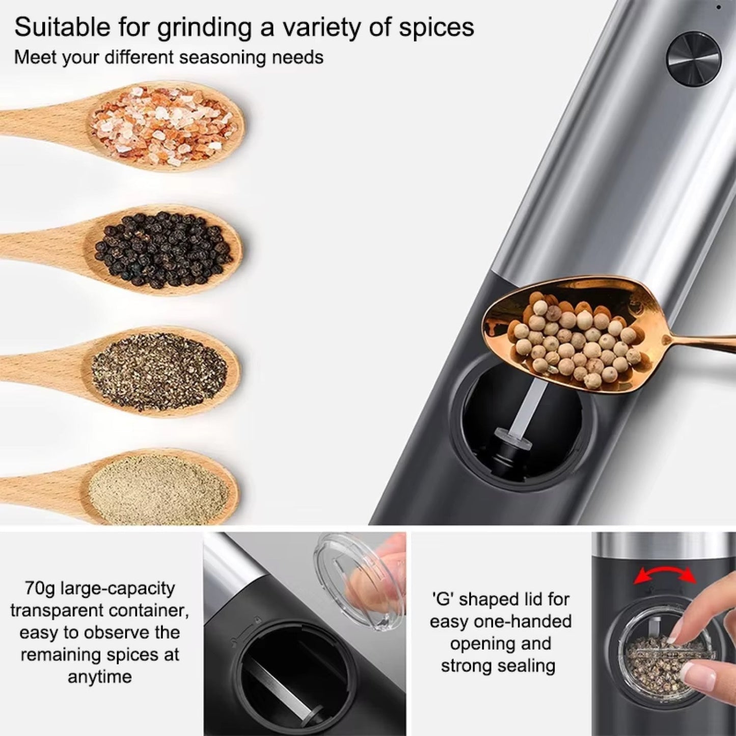 CoFlavet Electric Salt And Pepper Grinder