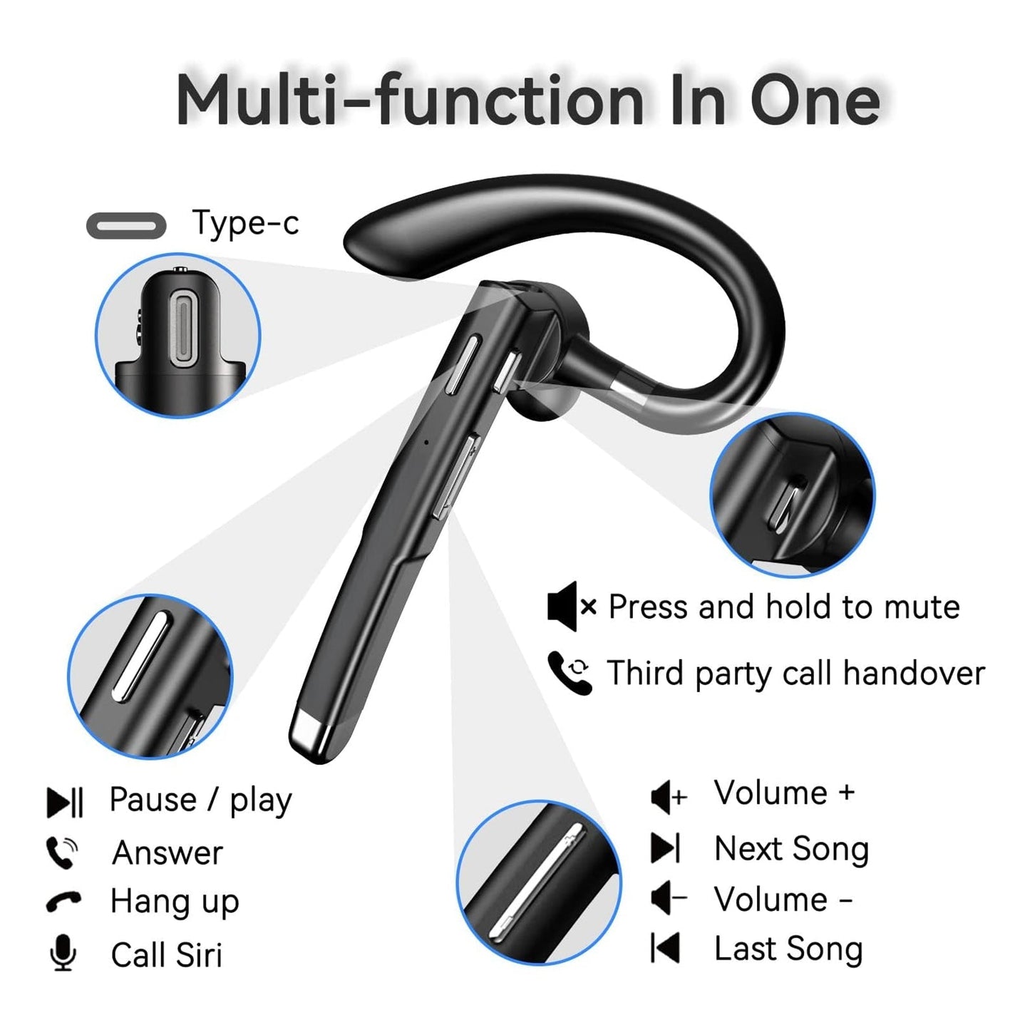 EzyTalux Hands Free Headset